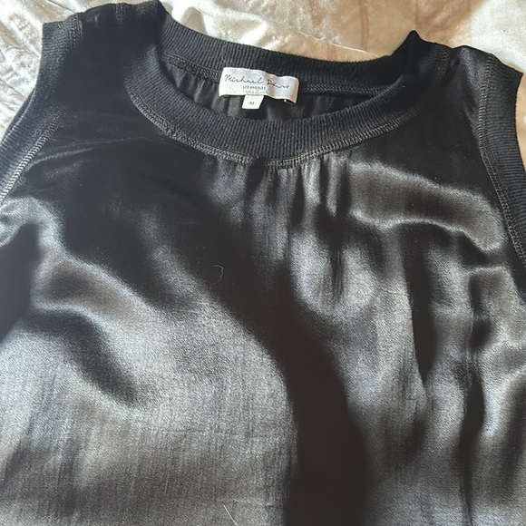 Michael Stars Black Sleeveless Rayon Tank Top with Round Neckline - Picture 2 of 10